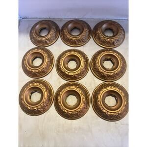 9 Antique Stamped Bobeche Bulb Socket Cover